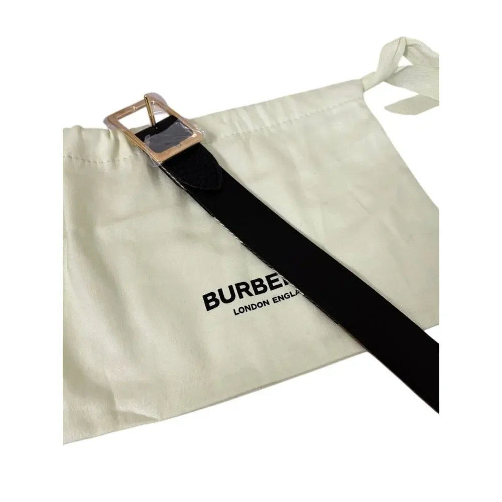 Burberry Classic Check Leather Belt in Beige/Black NEW 80cm - Picture 6 of 8